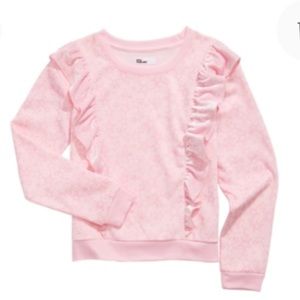 NEW Epic Threads Girls Ruffle Stars Sweatshirt Top, Size Youth Large, Pink
